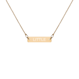 "LITTLE" Engraved Silver Bar Chain Necklace