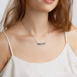 "BIG" Engraved Silver Bar Chain Necklace