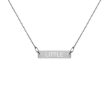 "LITTLE" Engraved Silver Bar Chain Necklace