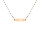 "MINI" Engraved Silver Bar Chain Necklace