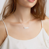 "BIG" Engraved Silver Bar Chain Necklace