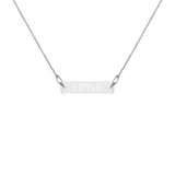 "LITTLE" Engraved Silver Bar Chain Necklace