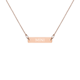 "MINI" Engraved Silver Bar Chain Necklace